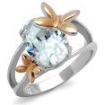 thumbnail image 1 of Women Two-Tone IP Rose Gold Stainless Steel Ring with AAA Grade CZ in Clear - Size 10, 1 of 1