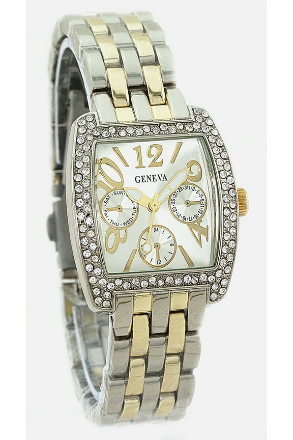 Women Two Tone business clubbing watch 29x35mm, 10.5mm thick case.