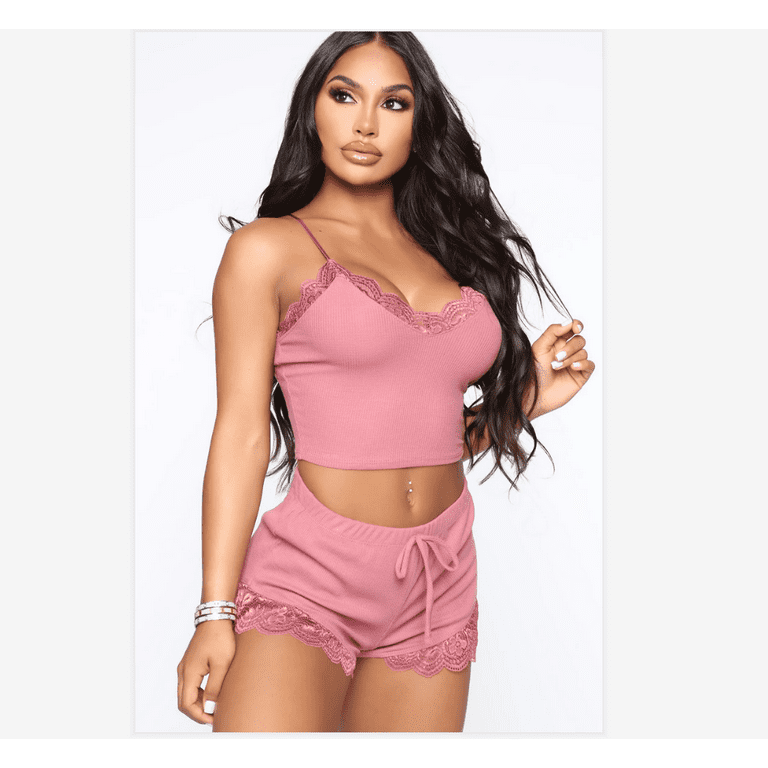 Crop top and shorts nightwear on sale