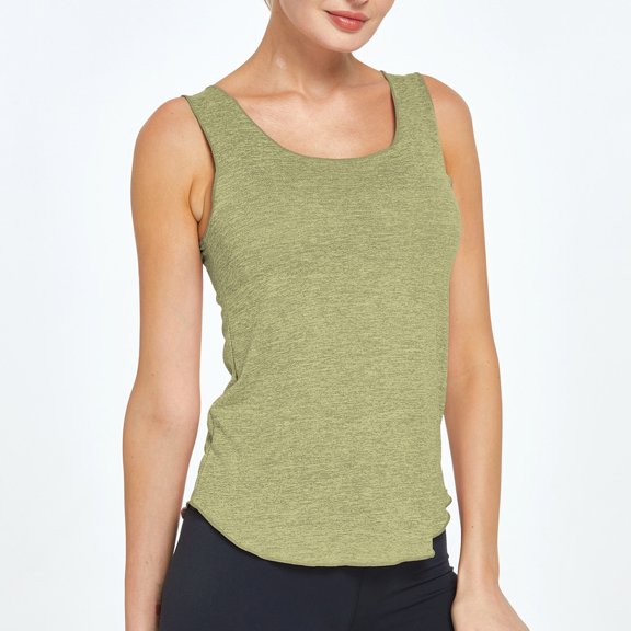 Women U Neck Sleeveless Tops Running Workout Causal Yoga Tank Sports, XL, A