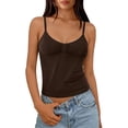 thumbnail image 1 of Women U-back Tank Top Built-in Padded Bra Seamless Stretch Inner Outer Wear Z01 Brown XL, 1 of 4