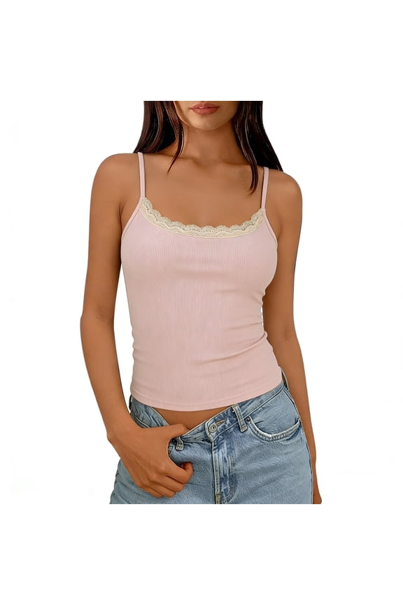 Women U-back Tank Top Built-in Padded Bra Seamless Stretch Inner Outer Wear Z02 Pink One Size
