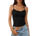 thumbnail image 1 of Women U-back Tank Top Built-in Padded Bra Seamless Stretch Inner Outer Wear Z03 Black M, 1 of 4