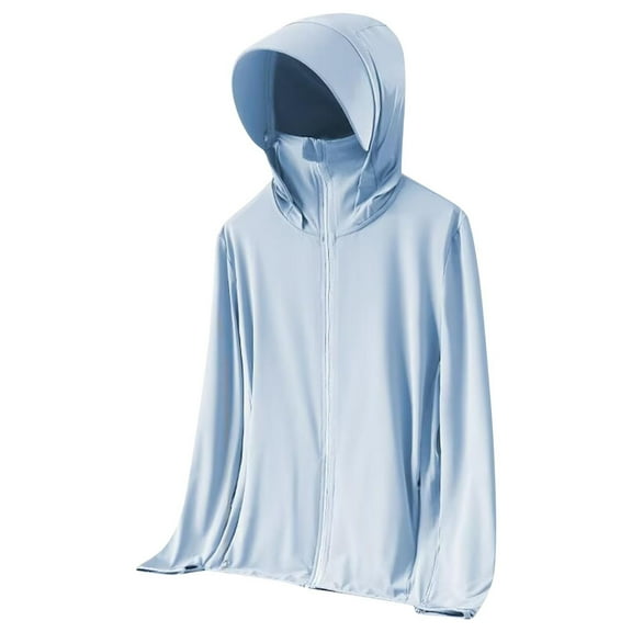Women UPF 50  Cooling UV Protection Clothes Hooded Sun Protective Jacket Lightweight Long Sleeve Tops for Summer