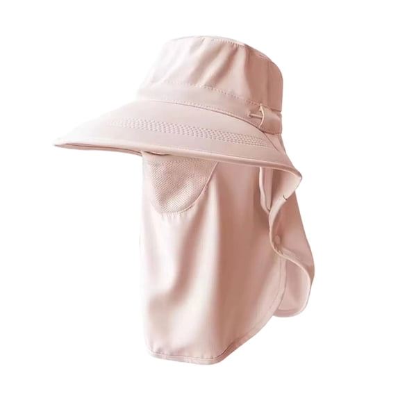 Women UPF 50+ Sun Protection Cap Wide Brim Sun Hat Fishing Hat Detachable Face Mask Neck Flap Breathable UV Cap Fishing Cycling Garden Pink Free Size(Free Size)