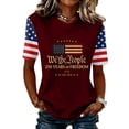 thumbnail image 1 of Women USA 250th Anniversary Shirt Patriotic Independence Day Shirt Women Casual Crew Neck Short Sleeve Top, 1 of 6