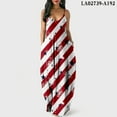thumbnail image 1 of Women USA Flag Printed V-Neck Sleeveless Maxi Skirt 4th of July Independence Day Maxi Dress Stars & Stripes Graphic Summer Patriotic Casual Slip Dress, 1 of 2