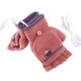 thumbnail image 1 of Women USB Heated Gloves,Winter Warm Automatic Constant Temperature Heating Gloves,Women Half Fingers Knitting Gloves, 1 of 7