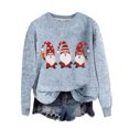 thumbnail image 1 of Women Ugly Christmas Sweater Cute Santa Print Knitted Pullover Sweaters Long Sleeve Xmas Holiday Loose Jumper, 1 of 3