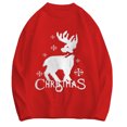 thumbnail image 1 of Women Ugly Christmas Sweater Reindeer Long Sleeve Chucky Knitted Sweatshirts Xmas Holiday Jumper Tops, 1 of 5