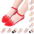 thumbnail image 1 of Women UltraâThin NoâShow Boat Socks, Summer Sheer IceâSilk Upper Cotton Sole Silicone Nonâ LowâCut Liner Socks for Flats, 1 of 4
