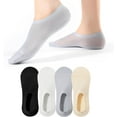 thumbnail image 1 of Women Ultra Thin No Show Socks Breathable Nylon Cotton Anti-Slip Liner Socks for Flat Boat Loafers Sneaker 4/6 Pairs, 1 of 5