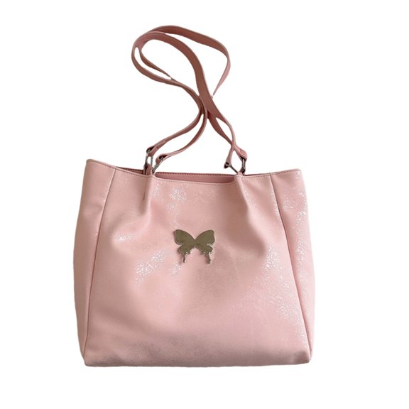 Women Underarm Bag Trend Butterfly Handbag All-matching Armpit Bag Large Capacity Shopping Bag Solid Color Shoulder Bag
