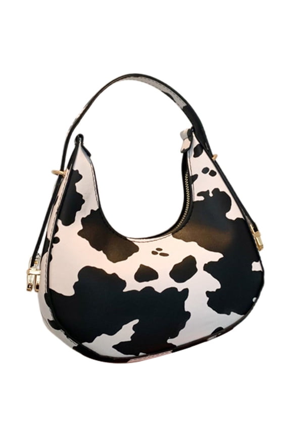 Women Underarm Handbag Shoulder Bag with Cow Print Zebra Stripes Print Leopard Print Personalized PU Leather Handbag for Daily Use