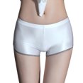 thumbnail image 1 of Women Underpants Smooth Ice Silk Solid Color Mid Waist Moisture-wicking Slim Fit High Elasticity Daily Wear Lady Boxers, 1 of 8