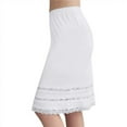thumbnail image 1 of Women Underskirt Dress Extender Lace Trim Knee Length Midi Skirt Elastic Waist Skirts White Xl, 1 of 6