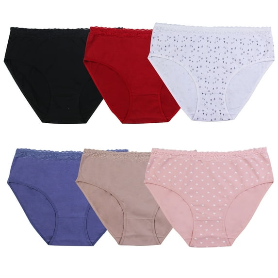 Women Underwear 12 pcs Cotton Boxer Boyshort Cotton Bikini Brief Panty 2XL (FP933-12)