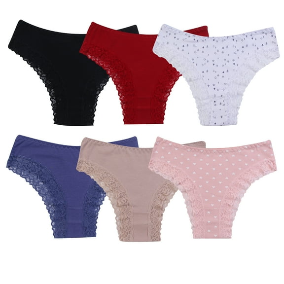 Women Underwear 6 Packs Bikini Cotton Brief Panties L (WP931)