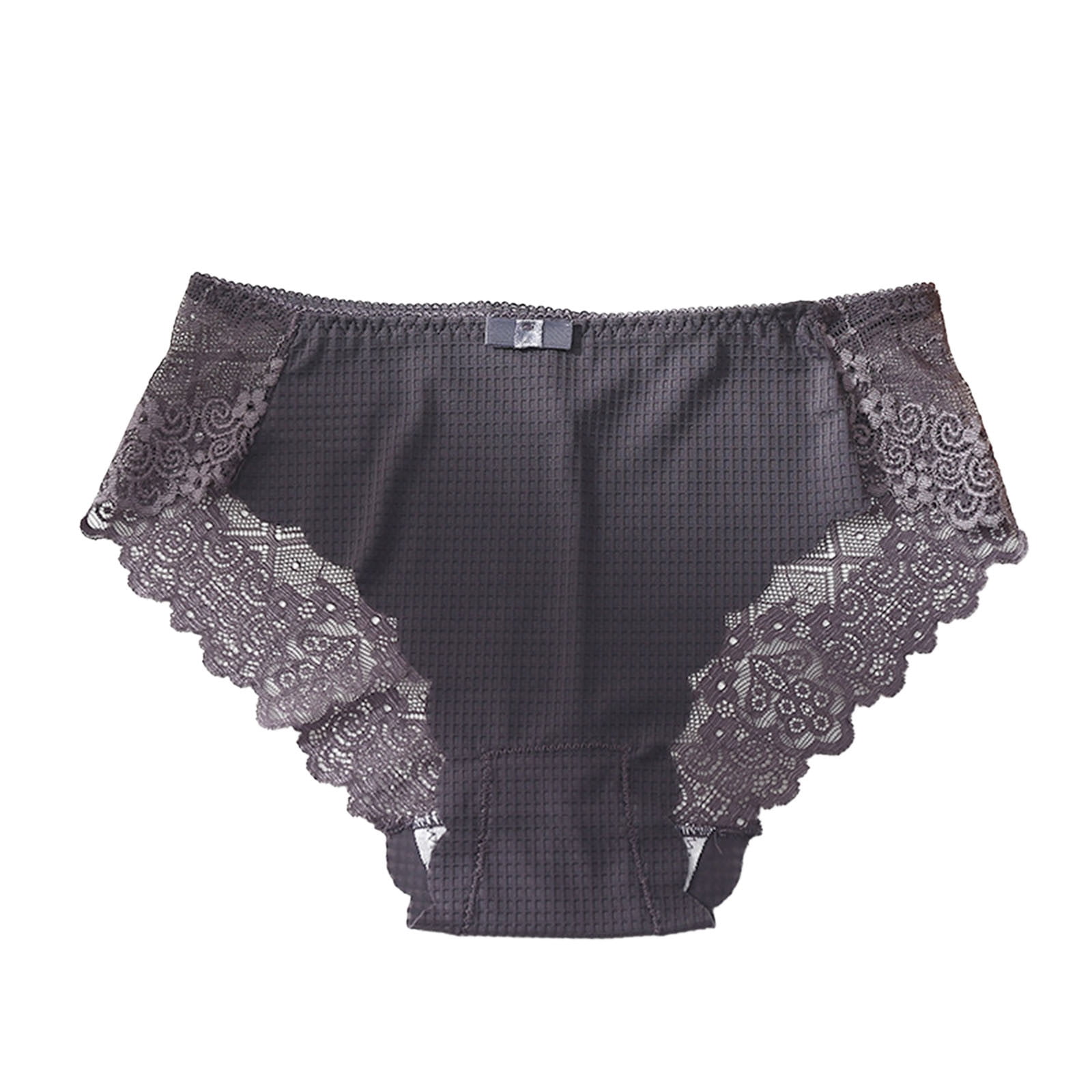 Women Underwear Bikini Ice Silk Panties Lace Mid Waist Breathable