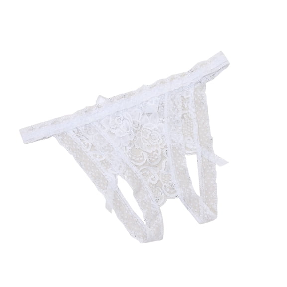 Women Underwear Brief Lace Perspective Sensuality Crotchless Hollow Underpant