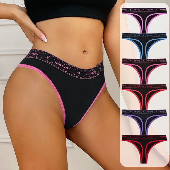 Women Underwear Cotton, Cheeky Panties Soft & Breathable Bikinis Panties for Women Pack for Young Ladies 6 Pack