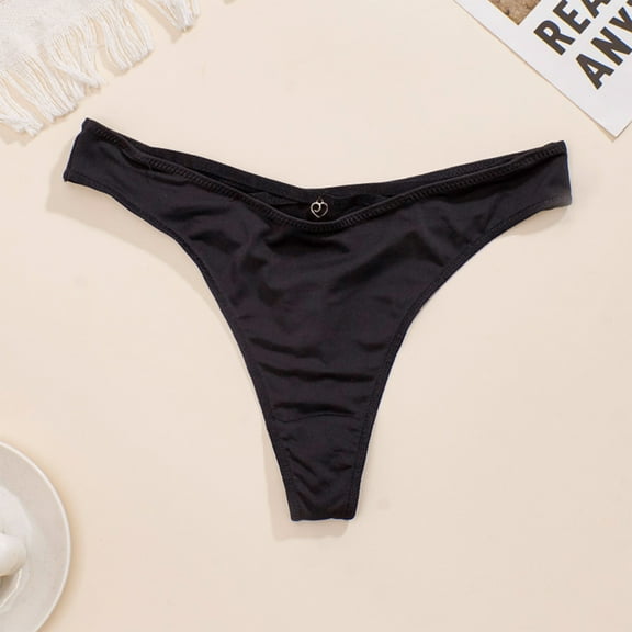Women Underwear Cotton Womens Low Waisted Seamless Plus Size Underwear Solid Color Bikini Briefs Womens Boxers Briefs Black S