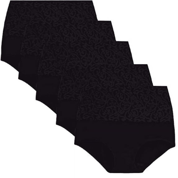 Women Underwear High Waist Cotton Briefs Ladies Panties Tummy Control Panty Full Coverage Stretchy Briefs, 5 Pack