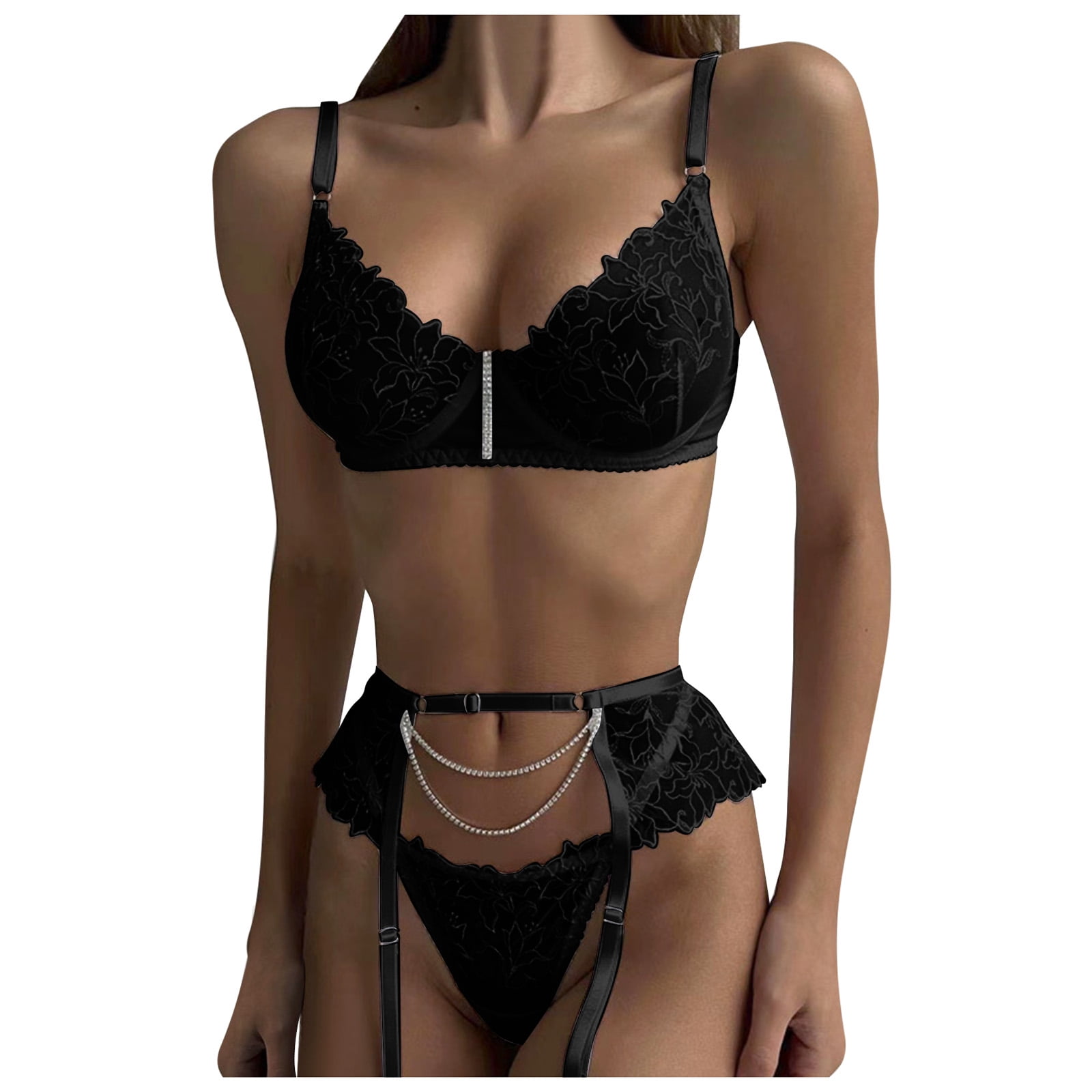 Coquette Women's Padded Bra & Panty Underwear, nude/black, S at   Women's Clothing store
