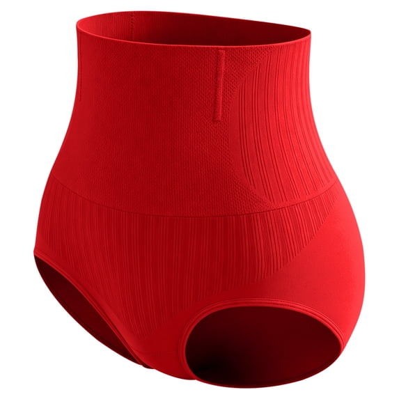 Women Underwear High Waisted Full Coverage Briefs Seamless No Show Panties Summer Outdoor Tops Red L