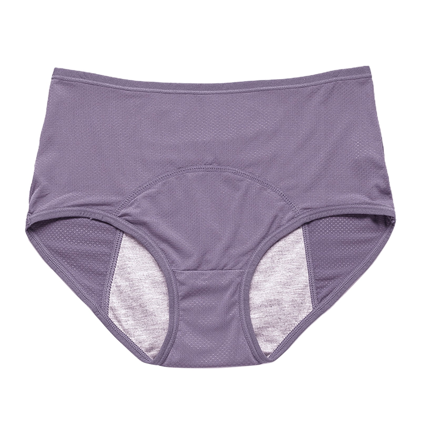 Women Underwear Panties,Crystal Rise Menstruation Briefs Mid Menstrual Extra Breathable Leak-proof High Purple,XL Stretchy Protection Rise