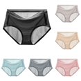 thumbnail image 1 of Women Underwear Seamless Ice Silk Breathable Large Size Pure Crotch Triangle Panties, XXL, Black, 1 of 3