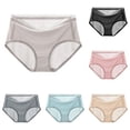 thumbnail image 1 of Women Underwear Seamless Ice Silk Breathable Large Size Pure Crotch Triangle Panties, XXL, Light Purple, 1 of 3