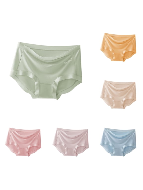Women Underwear Seamless Mid Waist Breathable Solid Color Triangle Shorts Leggings for Women Lift Pack M