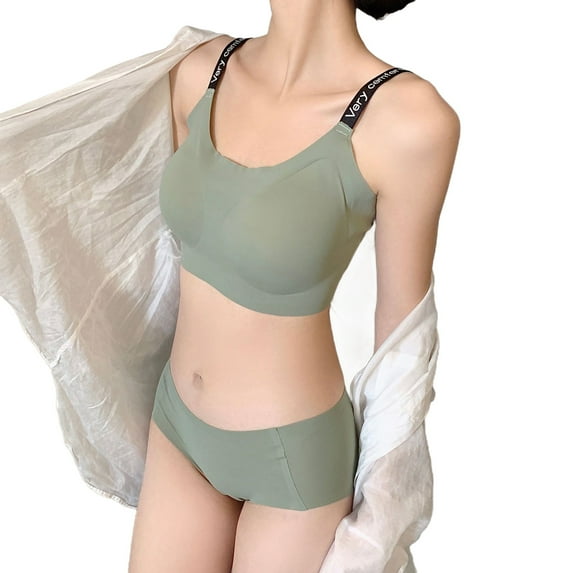 Women Underwear Set Seamless Wireless Push Up Bra And No Show Full Coverage Panty Set Matching 2-Piece Underwear Set