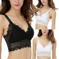 thumbnail image 1 of Women Underwear Sexy Lace Tube Tops Sexy Full Lace Bra Straps Backing V Neck Half Wrapped Chest, 1 of 13