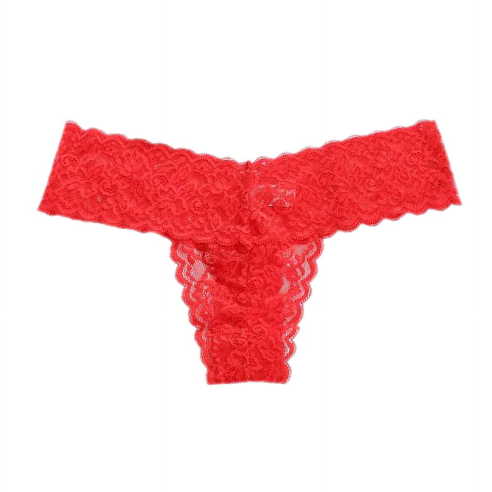 Women Underwear Transparent Lace Panties Woman Sexy G-Strings Thongs Mujer  Lingerie Femme Low Waist Sexy Panties Red M 