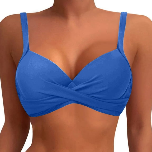 Women Underwire Bikini Top Push Up Swim Top Bra Padded Swimsuit Tops 2025 Bathing Suit Tops Underwire Cups Adjustable Straps