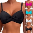 thumbnail image 1 of Women Underwire Bikini Top - Push Up Swimsuit Top Bra Padded Bathing Suit 2026 Front Design Swimwear Black, Size S, 1 of 5