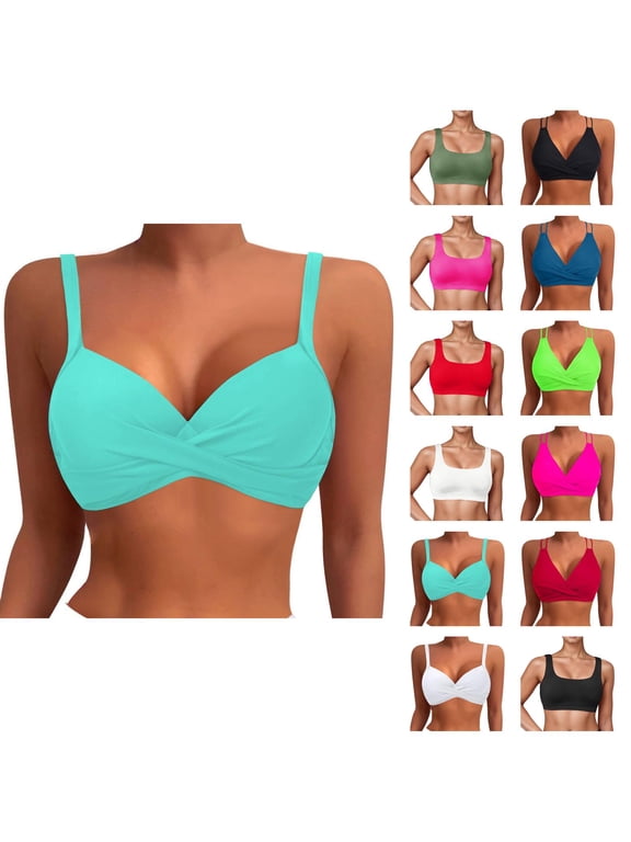 Women Underwire Bikini Tops Push Up Swim Top Bra Padded Bathing Suit Top 2025 Swimsuit Tops