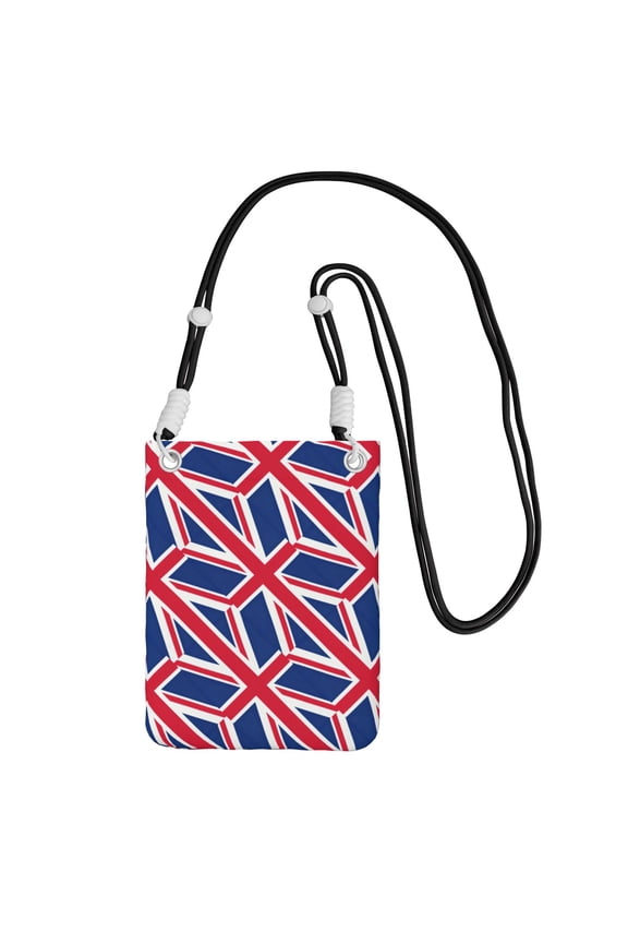 Women Union Jacks Flag Small Cell Phone Crossbody Bag Adjustable And Detachable Shoulder Strap