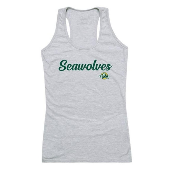 Women University of Alaska Anchorage Seawolves Script Tank T-Shirt, Heather Grey - 2XL
