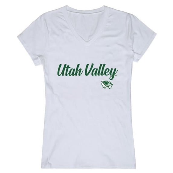 Women Utah Valley University Wolverines Script T-Shirt, White - Extra Large