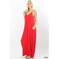 thumbnail image 1 of Women V-NECK ADJUSTABLE STRAPS CAMI MAXI DRESS WITH SIDE POCKETS, 1 of 3