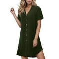 thumbnail image 1 of Women V Neck Button Down Nightgown Short Sleeve Sleepshirt Dresses Maternity Sleepwear Night Gown for Women, 1 of 7