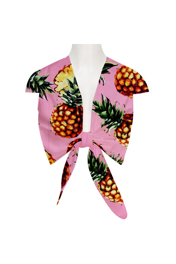 Women V Neck Crop Tops Sweet Short Sleeve Vintage Casual Chic Summer Blouse