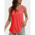 thumbnail image 1 of Women V Neck Curved Hem Tank Tops Summer Casual Sleeveless Loose Fit Tunic Tops, 1 of 4