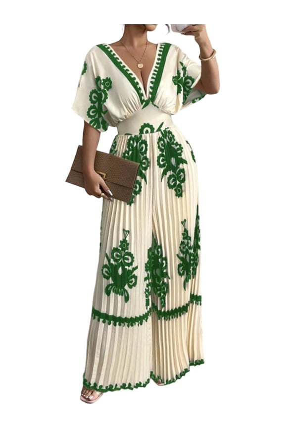 Women V-Neck, High Waisted Wide Leg Design Jumpsuits for All Occasions
