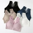 thumbnail image 1 of Women V Neck Lace Bras Push Up Padded Bra Seamless Comfortable Bralette Sports Sleep Bra, 1 of 5