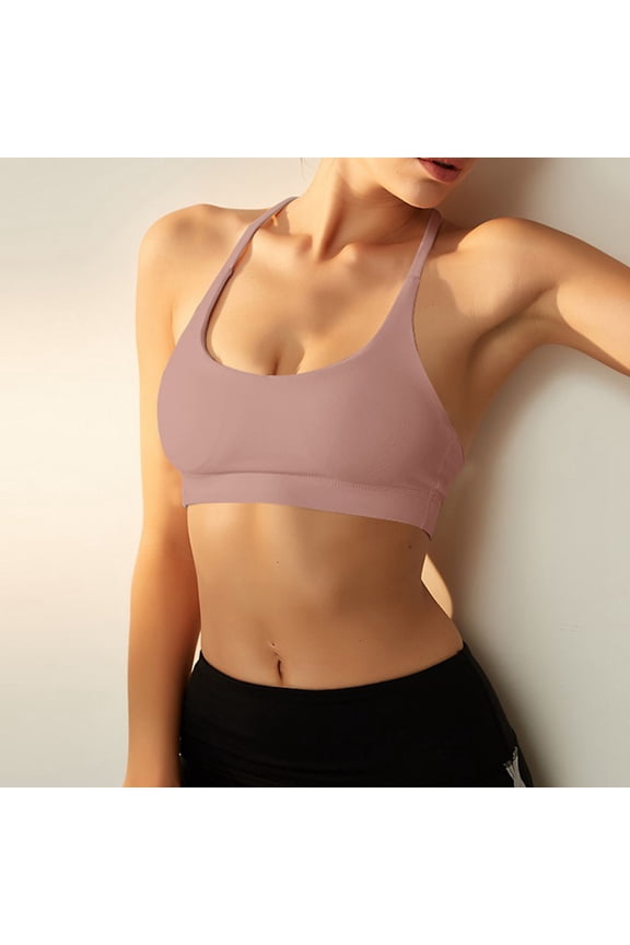 Women V Neck Sports Bras CrissCross Strappy Wirefree Padded Low Yoga Gym Bra Workout Crop Tops Sports Bra Spaghetti Strap but Not Forgiven Womens Workout Pack The Jelly Running Bras for Women Long