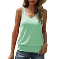 thumbnail image 1 of Women V Neck Tank Tops Ribbed Sleeveless Casual Tops Shirts, 1 of 6